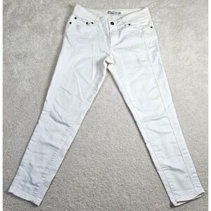 Women's Prana White‎ Organic Cotton Blend Fitted Stretch Denim Jeans Size 6/28
